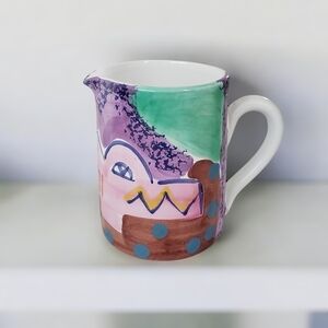 Starbucks Italy Large Pitcher Mug With Handpainted Abstract Alligator